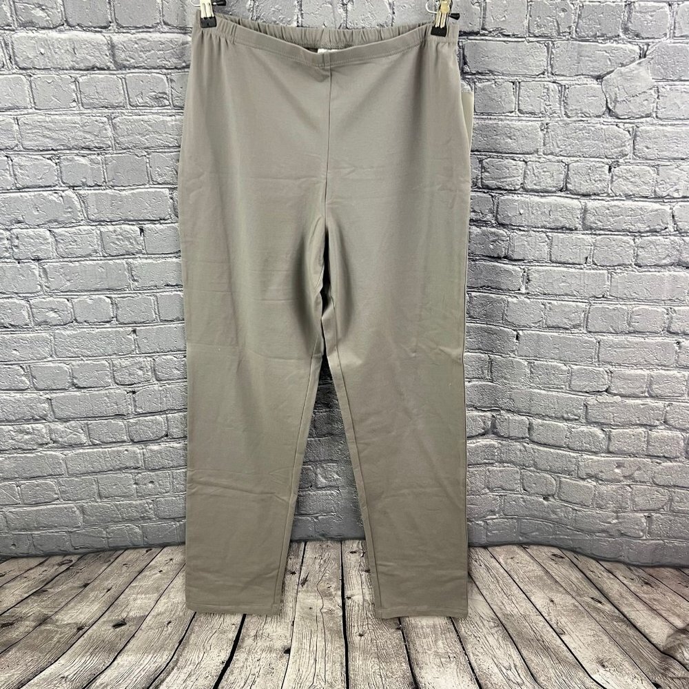 Women With Control Tall Slim Leg Pants Style a213525 Gray LT‎ Tall